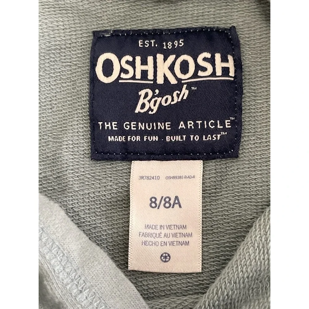 OshKosh Bgosh Kids Green Ombre Dip Dye Pullover Hoodie Sweatshirt Size 8